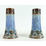 Royal Doulton pair of Stoneware spill vases 18.5cm high.