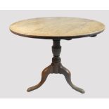 18th century oak tip / tilt top tripod table.