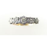 18ct gold ladies five stone diamond ring, centre stone .25 ct, size O, 2.