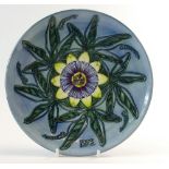 Moorcroft Year collectors plate 1992 Passion Flower, limited edition boxed with certificate.