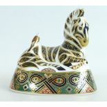 Large Royal Crown Derby paperweight Zebra 14cm high,