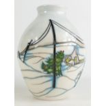 Moorcroft Home for Christmas vase. Shape 3, 13cm high. Numbered Edition 46.