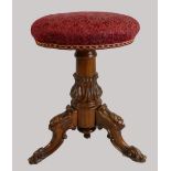 Victorian walnut revolving stool.