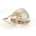 Royal Crown Derby paperweight Ashbourne Hedgehog an exclusive for John Sinclair with gold stopper