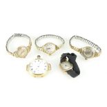 18ct gold wristwatch converted from a fob watch,