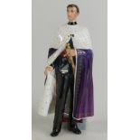 Royal Doulton prestige figure HRH The Prince Of Wales HN2883, limited edition with wooden plinth,