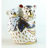 Royal Crown Derby paperweight Koala and Baby from the Australian collection, gold stopper,