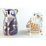 Royal Crown Derby paperweights Koala Bear and Seated Bulldog, both gold stoppers (2).