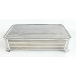 Silver filled desk cigarette box,