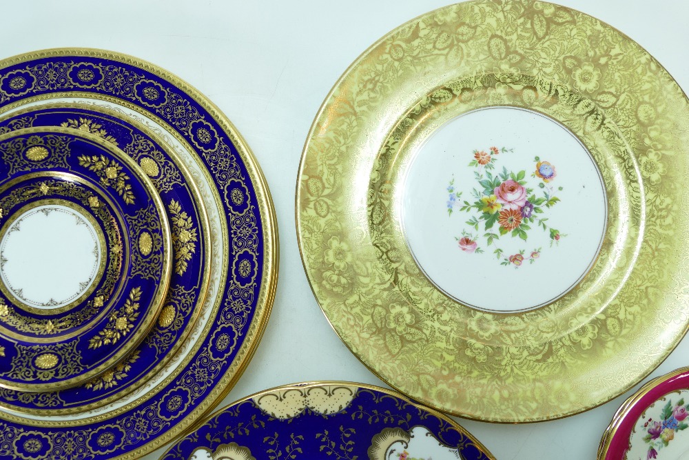 A good collection of Minton gilded and hand painted plates, (2 trays, - Image 3 of 6