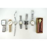 A collection of vintage gents wristwatches including Seiko, Uno,
