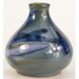 Cobridge small vase handpainted with swimming dolphins dated 1998, height 9.