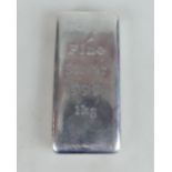 1 kilo (1000 grams) solid silver .999 fine silver bullion refinery bar.