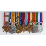 A group of medals awarded to Major H C Carey-Thomas including 1914 star with clasp,