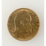 Gold full sovereign dated 1910