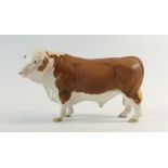 Beswick matt model of a Polled Hereford Bull 2549A.