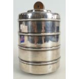 Silver Art Deco Biscuit Barrel, hallmarks for Birmingham 1936. Weight 660.2g / 21.24 tr oz.