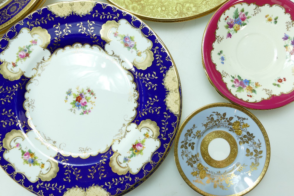 A good collection of Minton gilded and hand painted plates, (2 trays, - Image 2 of 6