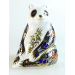 Royal Crown Derby paperweight Imperial Panda from the Endangered species series, gold stopper,