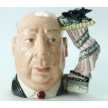 Royal Doulton large character jug Alfred Hitchcock D6967, pink shower curtain version,