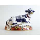 Royal Crown Derby paperweight Friesian Cow,