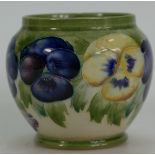 William Moorcroft Macintrye vase decorated with Pansy on white ground, height 8.