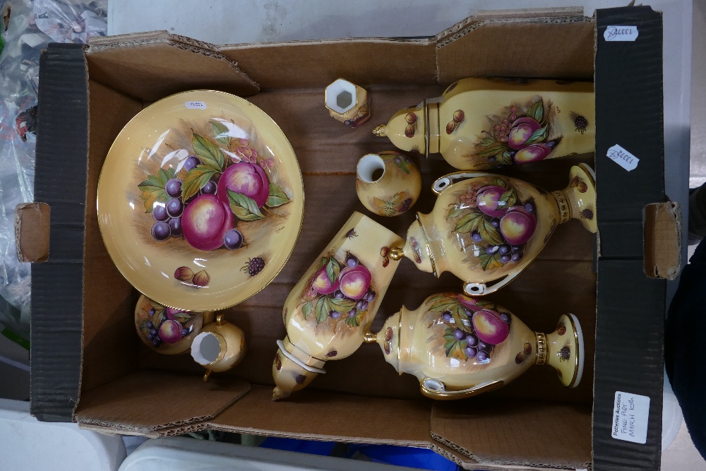 A collection of Aynsley Orchard Gold including a pair of two handled vases & covers, - Image 2 of 2