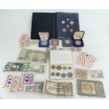 Large Job lot collection of coins & banknotes, including mint sets and singles,