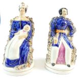 Pair of 19th century Staffordshire figures of Queen Victoria and Prince Albert, height 17cm (2).