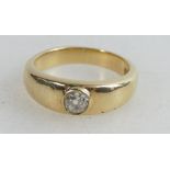 18ct hallmarked Diamond Solitaire ring, stone size approx 0.5ct. Gross weight 9.