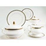 Royal Doulton dinner ware in the Clarendon design including tureens, platters etc (2 trays,