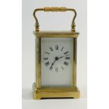 French 19th century brass carriage clock,
