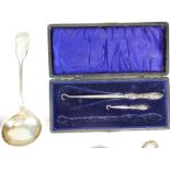 A collection of boxed silver cutlery comprising two sets of six fish forks, 200 grams,