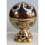 Royal Crown Derby Millennium Globe Clock, commissioned by Sinclairs, boxed with certificate.