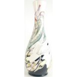 Moorcroft fishing vase in white. Shape 82 height, 41cm.