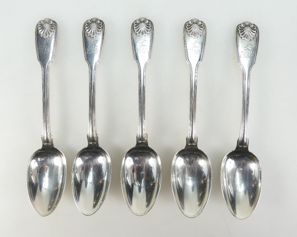 Quantity of English hallmarked silver flatware in the Fiddle, Thread & Shell design, - Image 4 of 4