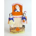 19th century Staffordshire figure of female Punch & Judy,