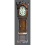 19th century mahogany cased grandfather clock Thos.