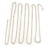 Victorian rose gold ladies Guard / Muff chain, length 156cm, 31.8 grams.