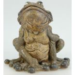 Cobridge Stoneware model of a seated grotesque frog designed by Andrew Hull,