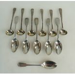 Set of 6 George III silver teaspoons, together with a set of 6 Geo.