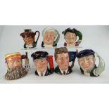 Seven Royal Doulton smaller size Toby /