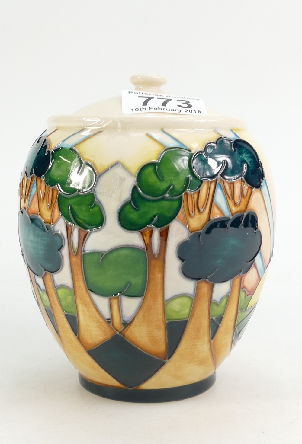 Moorcroft Day Break Lidded Pot Trial pie