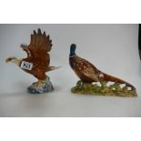 Beswick Bald Eagle 1018 and Pheasant 1225(2)