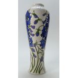 Moorcroft Delphinium vase. Designed by Kerry Goodwin. Height 35.