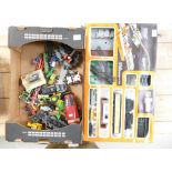 Lima train set boxed, together with a job lot of vintage die cast vehicles including Tonka,