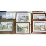 A collection of local artists theme water colour by Roy Celing and Doris Brown,