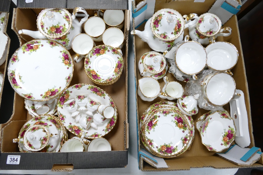 A large collection Royal Albert old country roses including plates, tureen & cover, tea sets, - Image 4 of 5