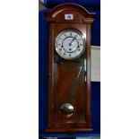 Comitti of London Walnut Serpentine Regulator Chime Wall Clock (key to be collected from the