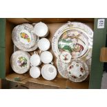 A collection of floral decorated teaware,